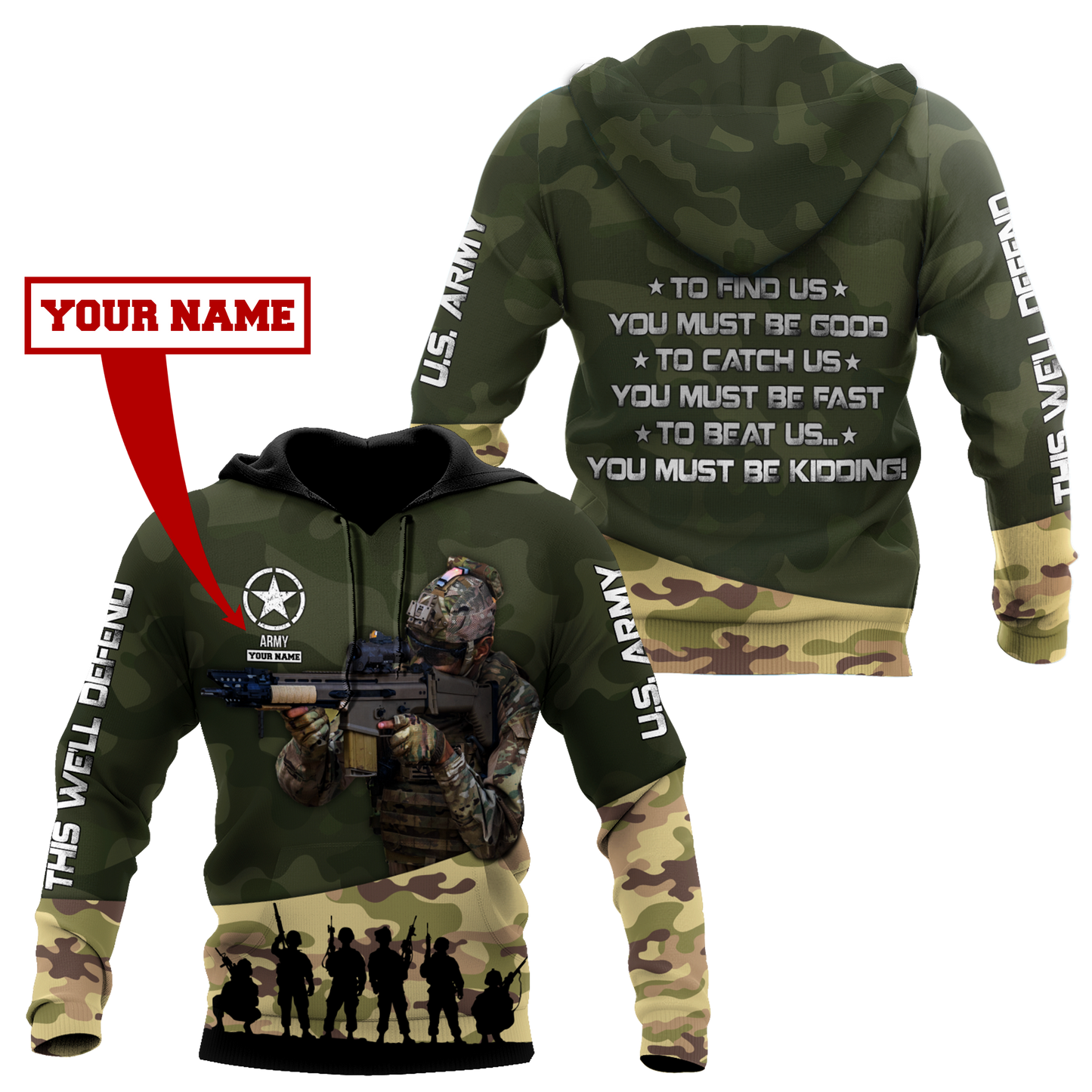 US Army US Army Veteran 3D All Over Printed Shirts For Men and Women