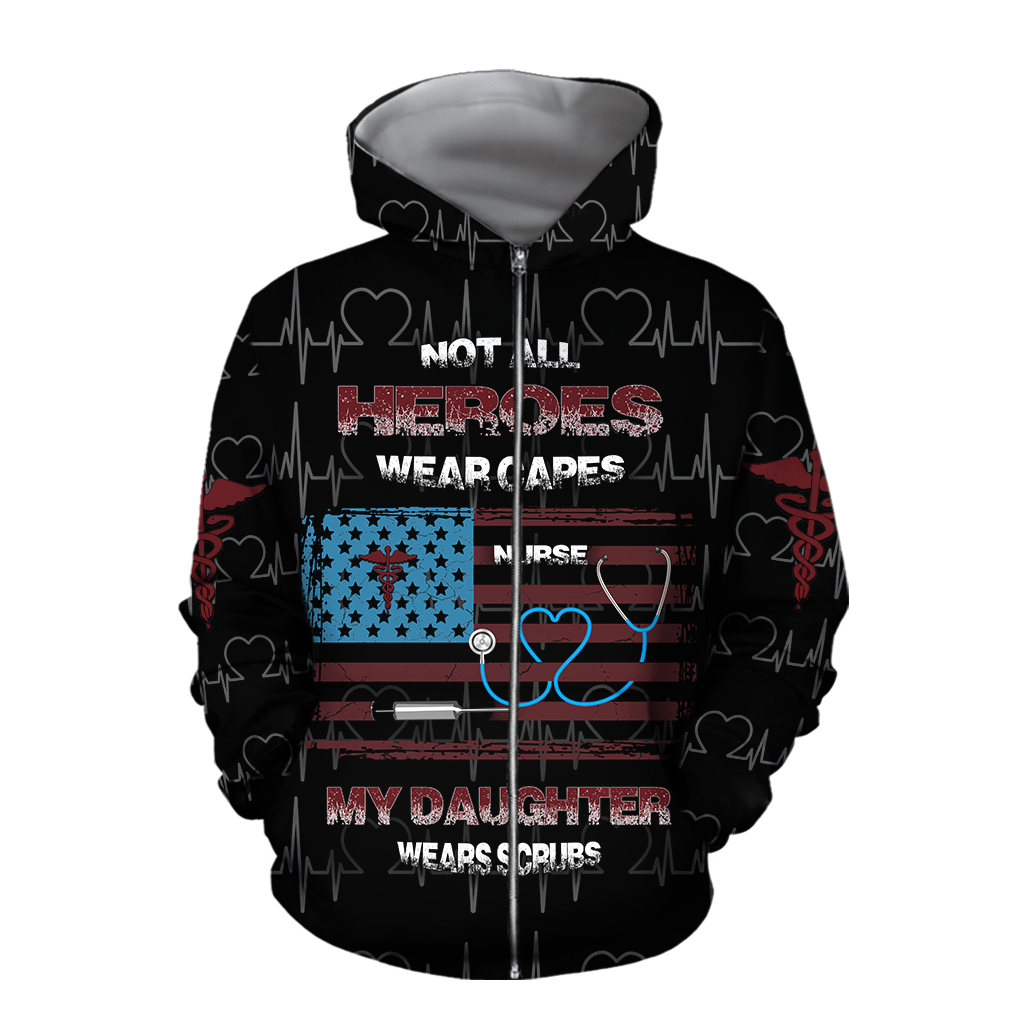 All Over Printed My Daughter Is A Nurse Hoodie DA140920201-MEI