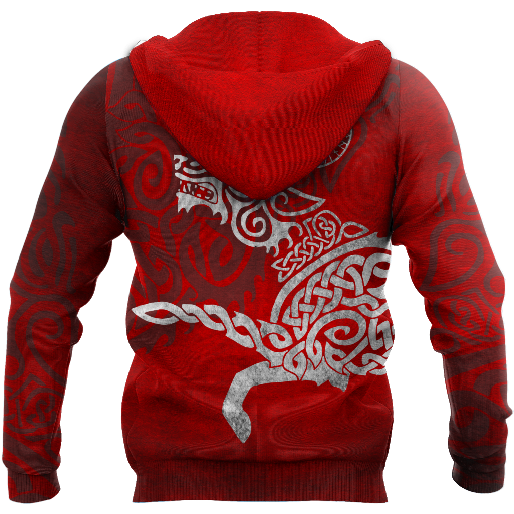 Tatoo Wolf R-W Over Printed Hoodie