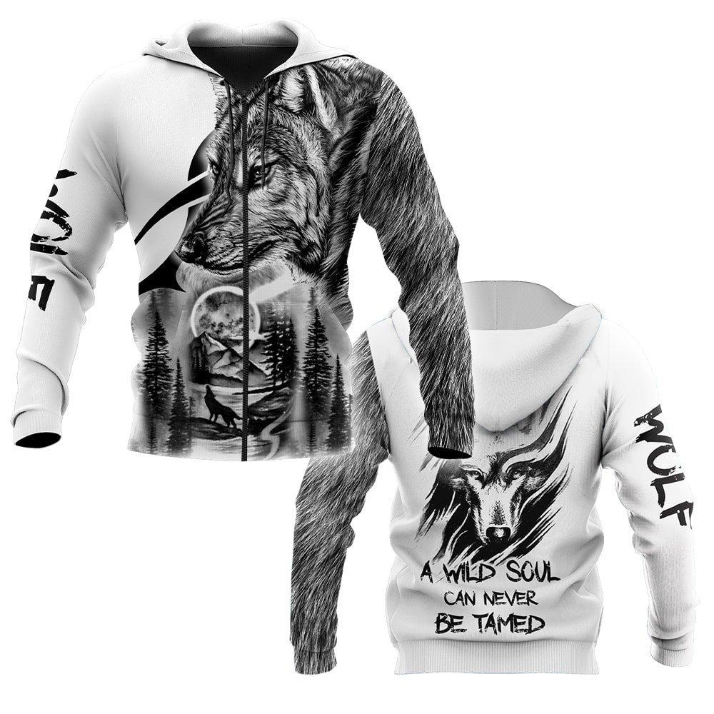 Wolf - A Wild Soul Can Never Be Tamed 3D All Over Printed Unisex Shirts