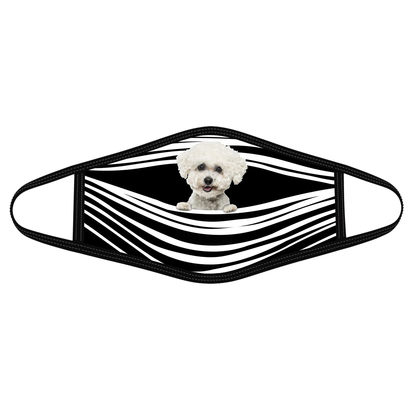 Bichon Frise Stripes All-Over-Print Face Mask DL