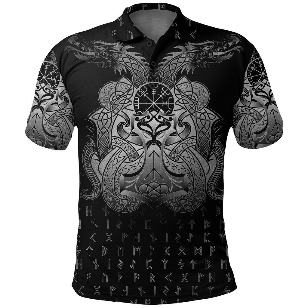 Vikings Vegvisir Mjolnir and Dragon Norse Tattoo - Amaze Style™-Apparel