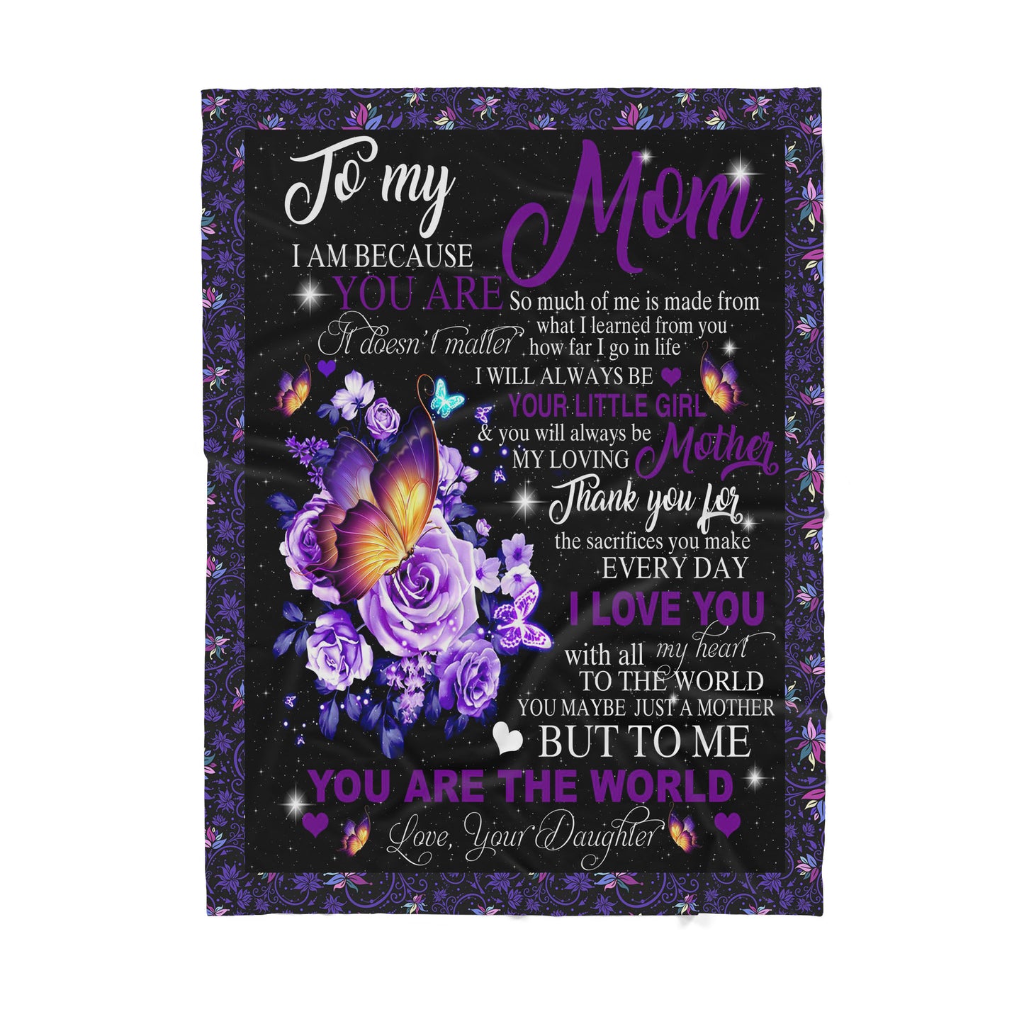 Custom Blanket To My Mom -Best Gift For Mom Mother -Sherpa Blanket TA
