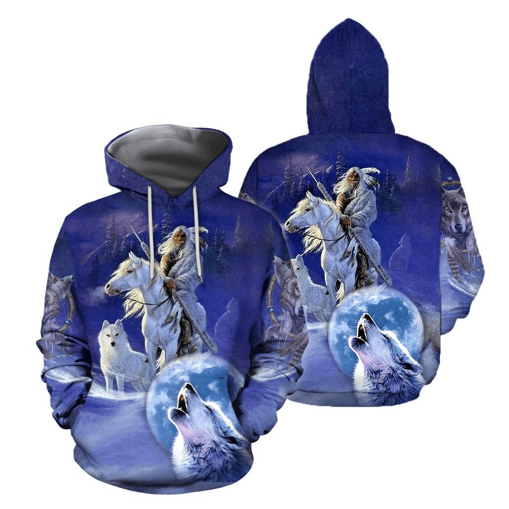 Wolf Native American 3D All Over Printed Unisex Shirts