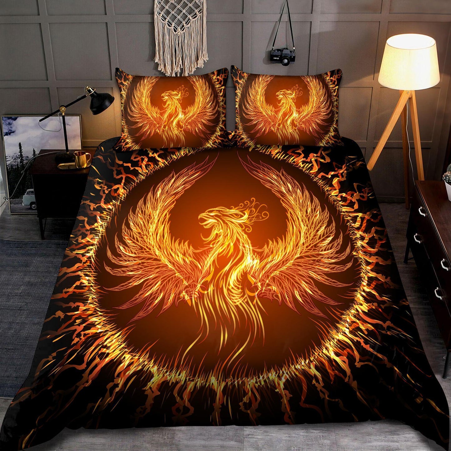 Beautiful Fire Circle Phoenix Bedding Set DQB08192006-MEI