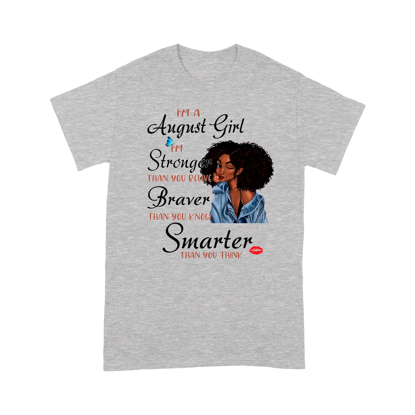 August Black Girl T shirt DL - African Girl T-shirt