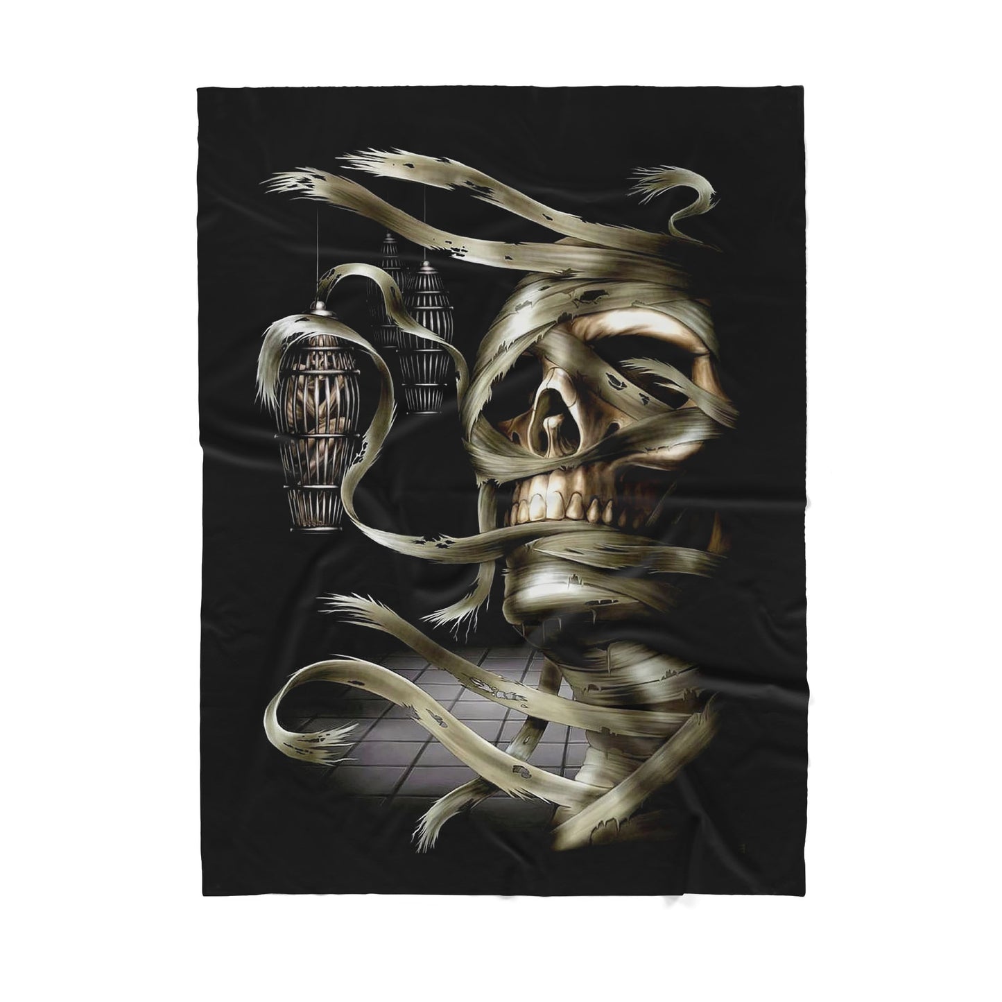 Infinite Store 3D Printed Skull Sherpa Blanket PL