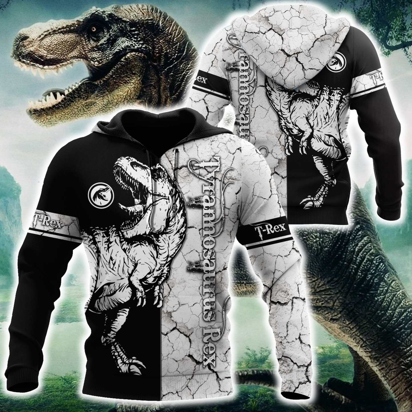 Tyrannosaurus Dinosaur 3D all over printed shirts