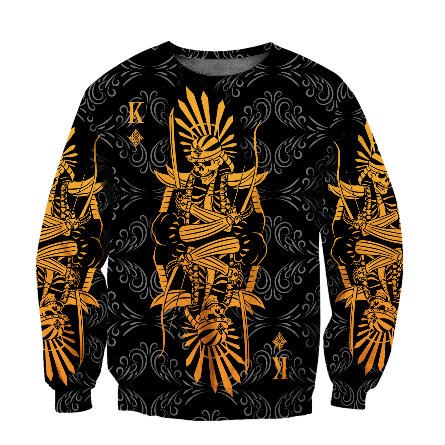 3D King Diamond Skull Poker Over Printed Hoodie