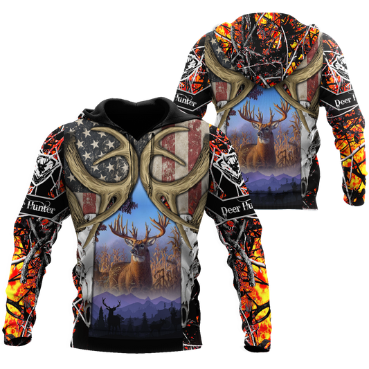 America Flag Hunting Deer Unisex Shirts DA17102001