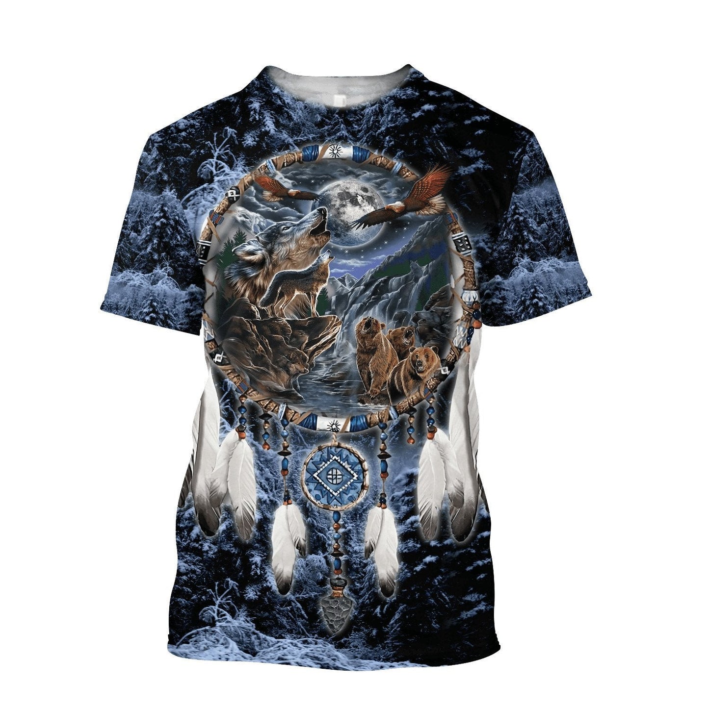 Wolf Native American 3D All Over Printed Unisex Shirts