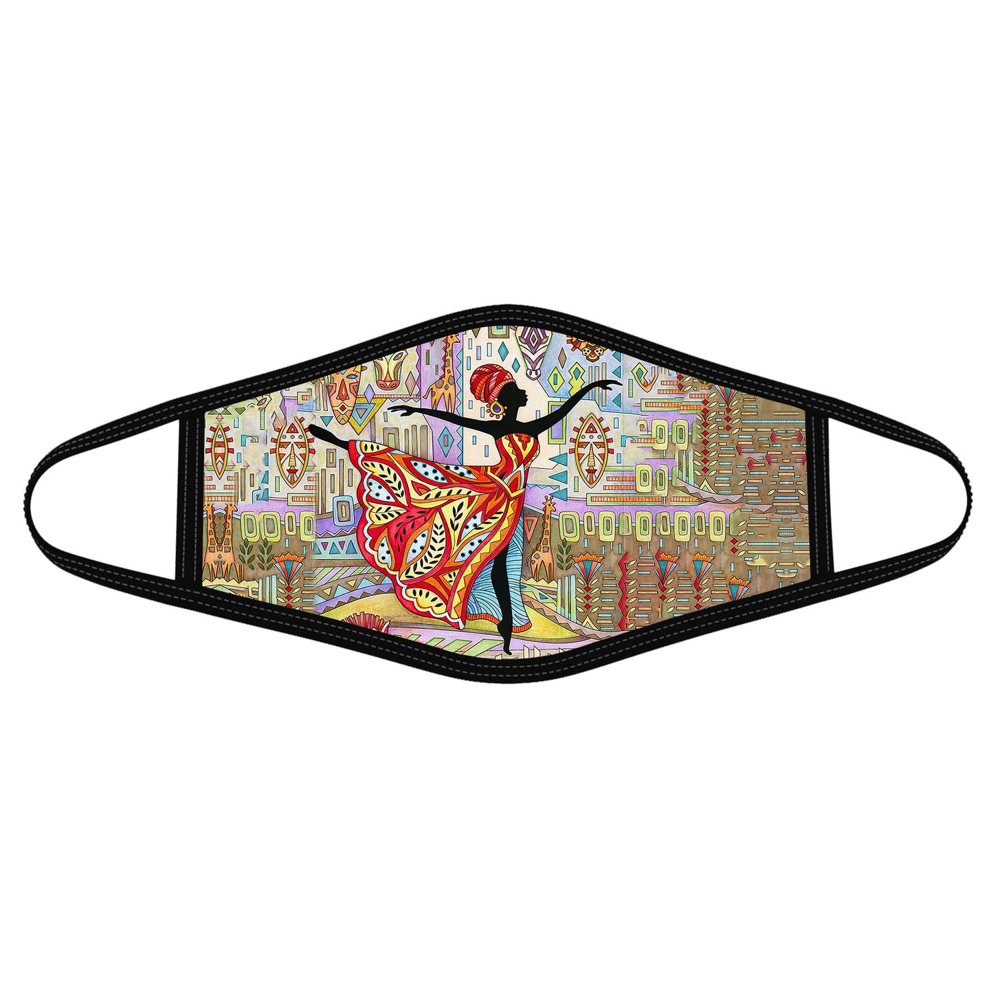 African Girl Dancing Face Mask HC
