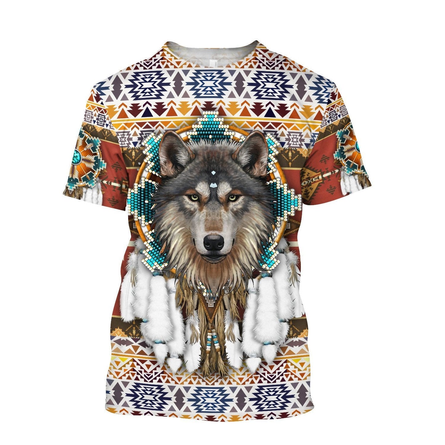 Wolf Native American 3D All Over Printed Unisex Shirts