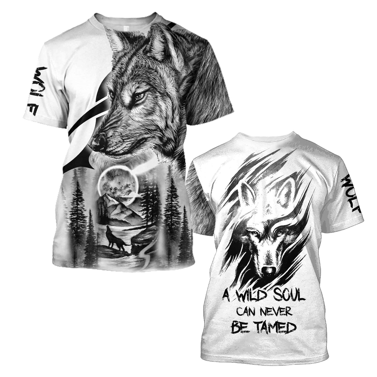 Wolf - A Wild Soul Can Never Be Tamed 3D All Over Printed Unisex Shirts
