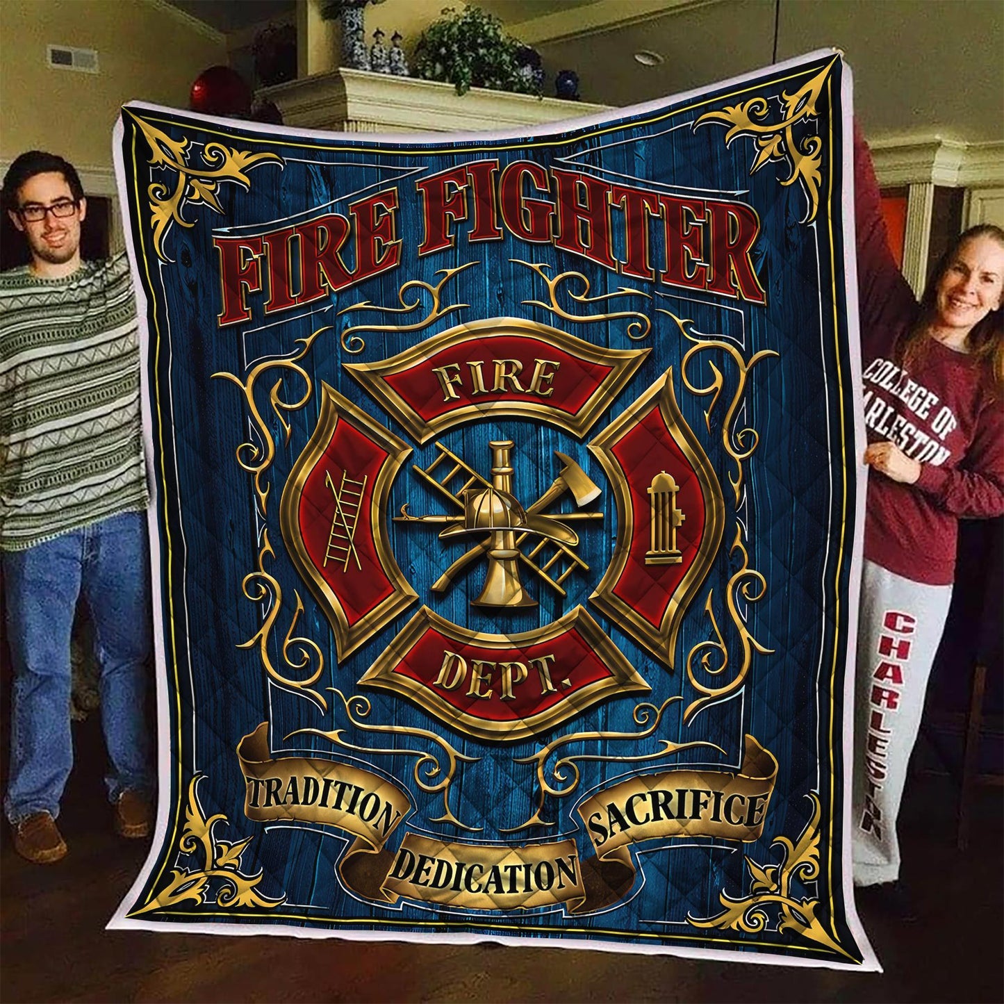Great Symbol Firefighter Quilt Blanket