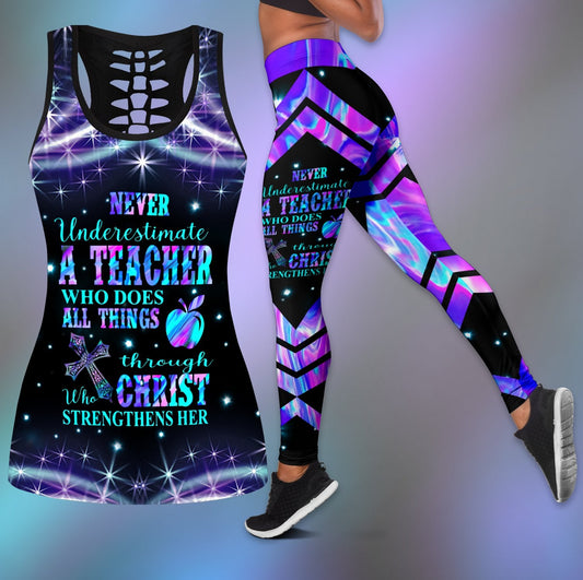 Teacher - Never Undersetimate A Teacher Combo Outfit For Women HHT2008201-LAM