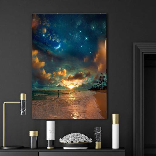 Beach By Starlight Poster