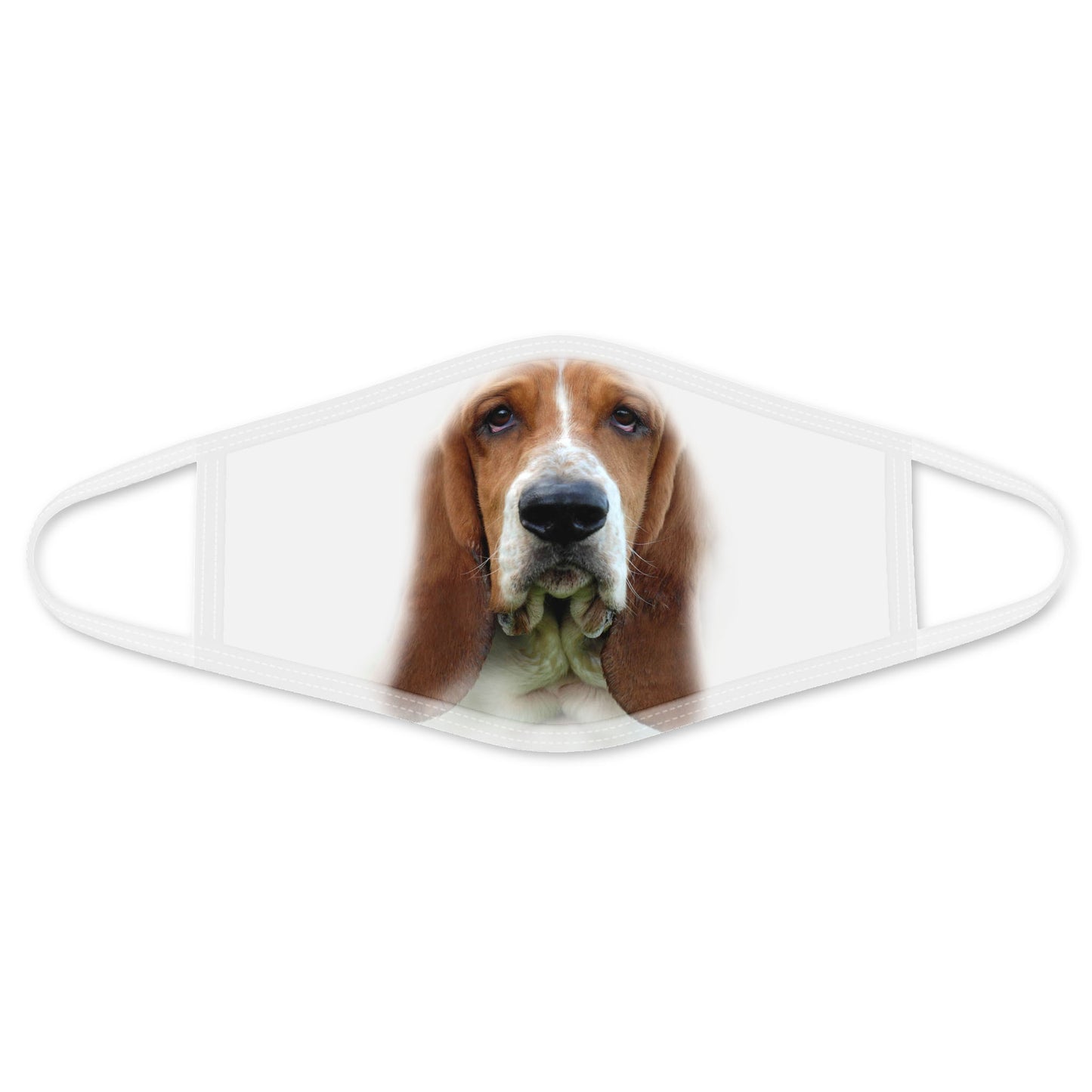 Grey Hound Funny Face - Face Mask White DL