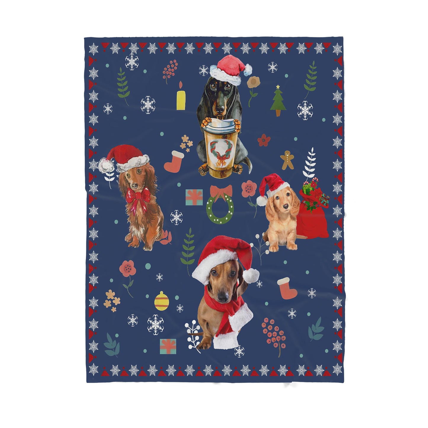 Custom Blanket Dachshund - Gift For Dog Mom - Sherpa Blanket DL