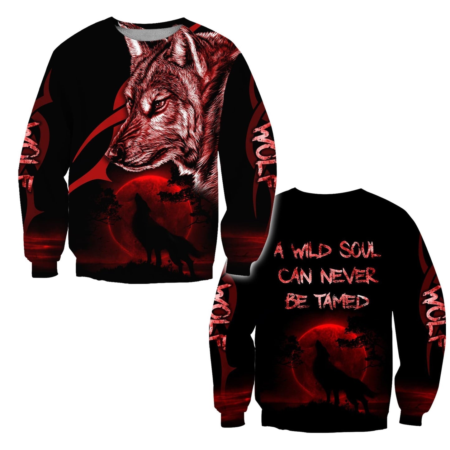 Wolf - A Wild Soul Can Never Be Tamed 3D All Over Printed Unisex Shirts