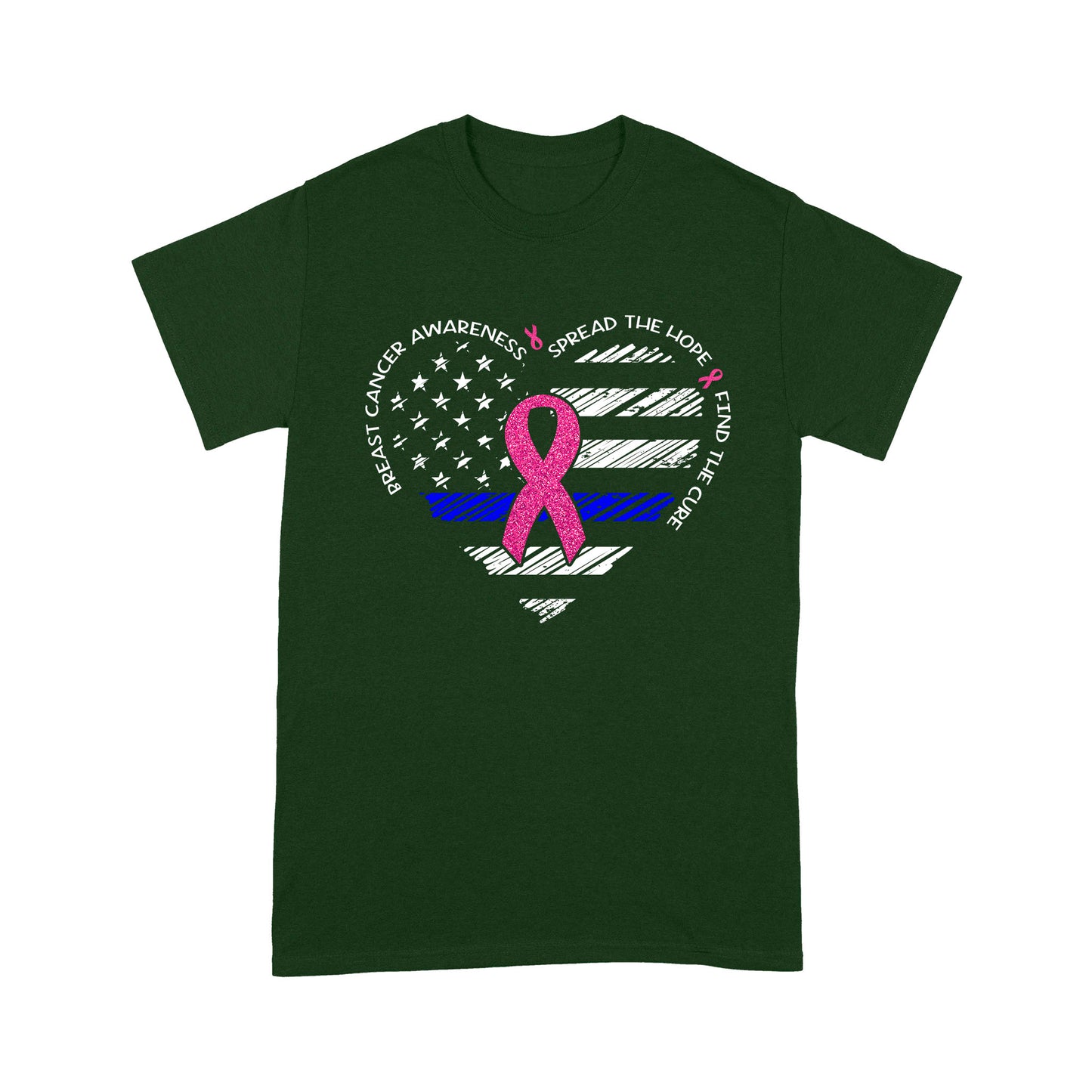 Thin Blue Line Spread The Hope Find The Cure - Breast Cancer Awareness Classic T-Shirt