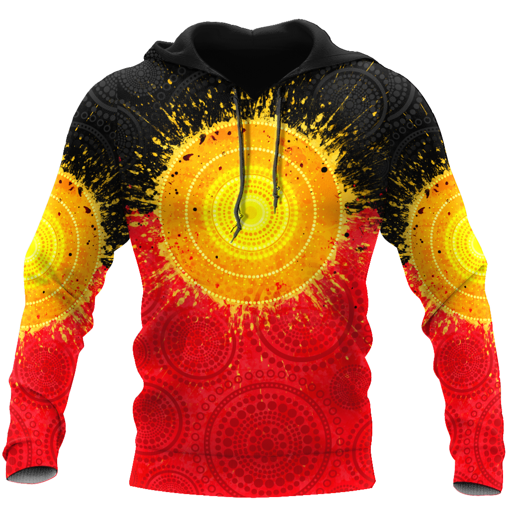 Aboriginal Flag Indigenous Sun Painting Art 3D design Polo shirts