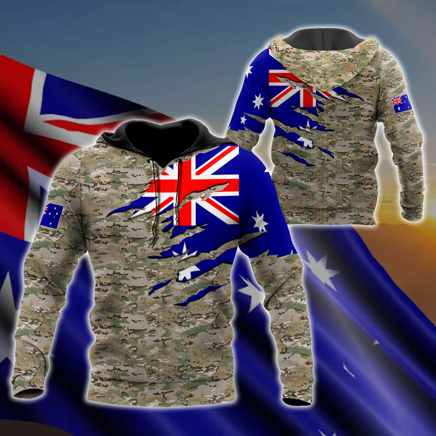 Tmarc Tee Remembrance Australia in my heart Camo 3D print shirts