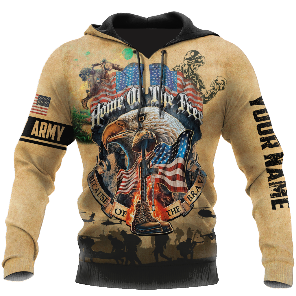 U.S Army veteran Home Free custom name design 3d print shirts Proud Military