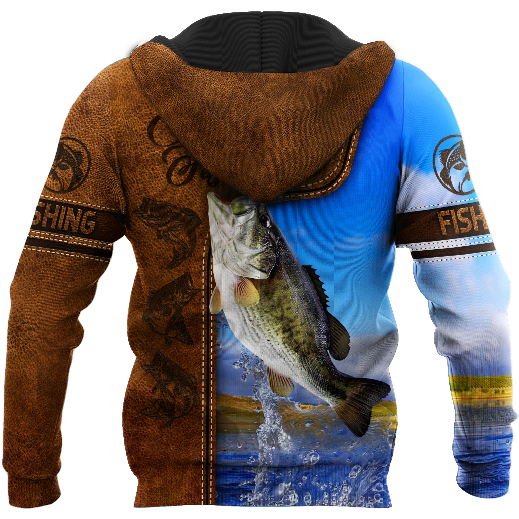 Bass Fishing water camo Cosplay leather 3D print shirts