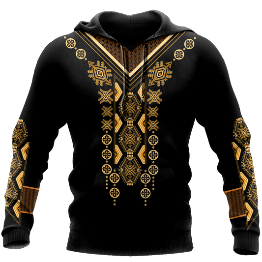 African Culture Dashiki Pattern Unisex Deluxe Hoodie ML