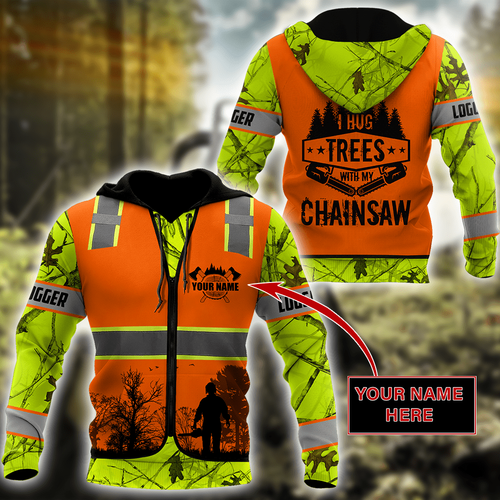 3D Chainsaw Logger Custom Name Unisex Shirts