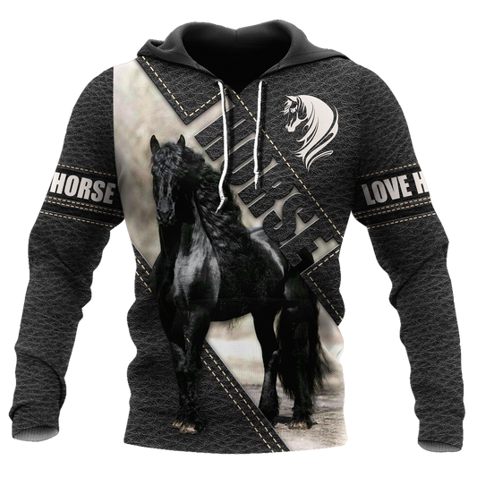 Black Horse 3D All Over Printed Hoodie Pi112058XT