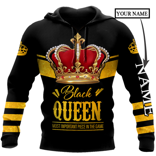 African Culture Custom Name Black Queen Unisex Hoodie ML