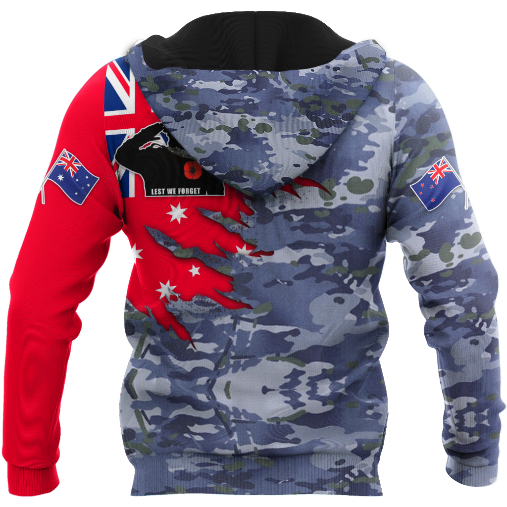 Tmarc Tee Anzac day remembrance Kiwi and Australia Navy Camo 3D print shirt