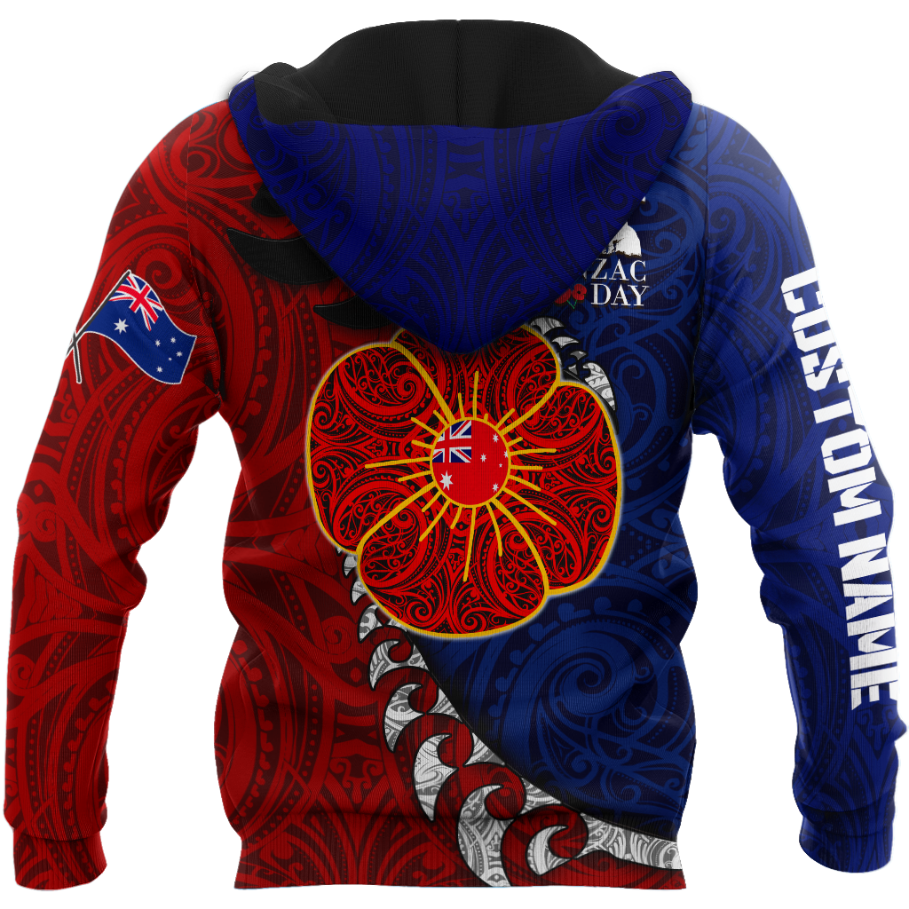 Anzac day poppy flower lest we forget custom name 3d print shirts