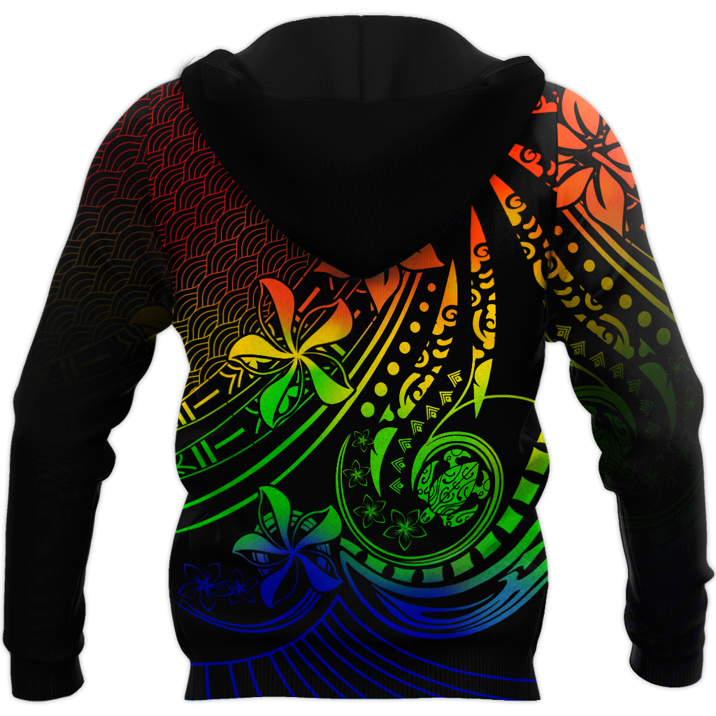 Amazing Polynesian Tattoo And Frangipani Flower Unisex Deluxe Hoodie ML
