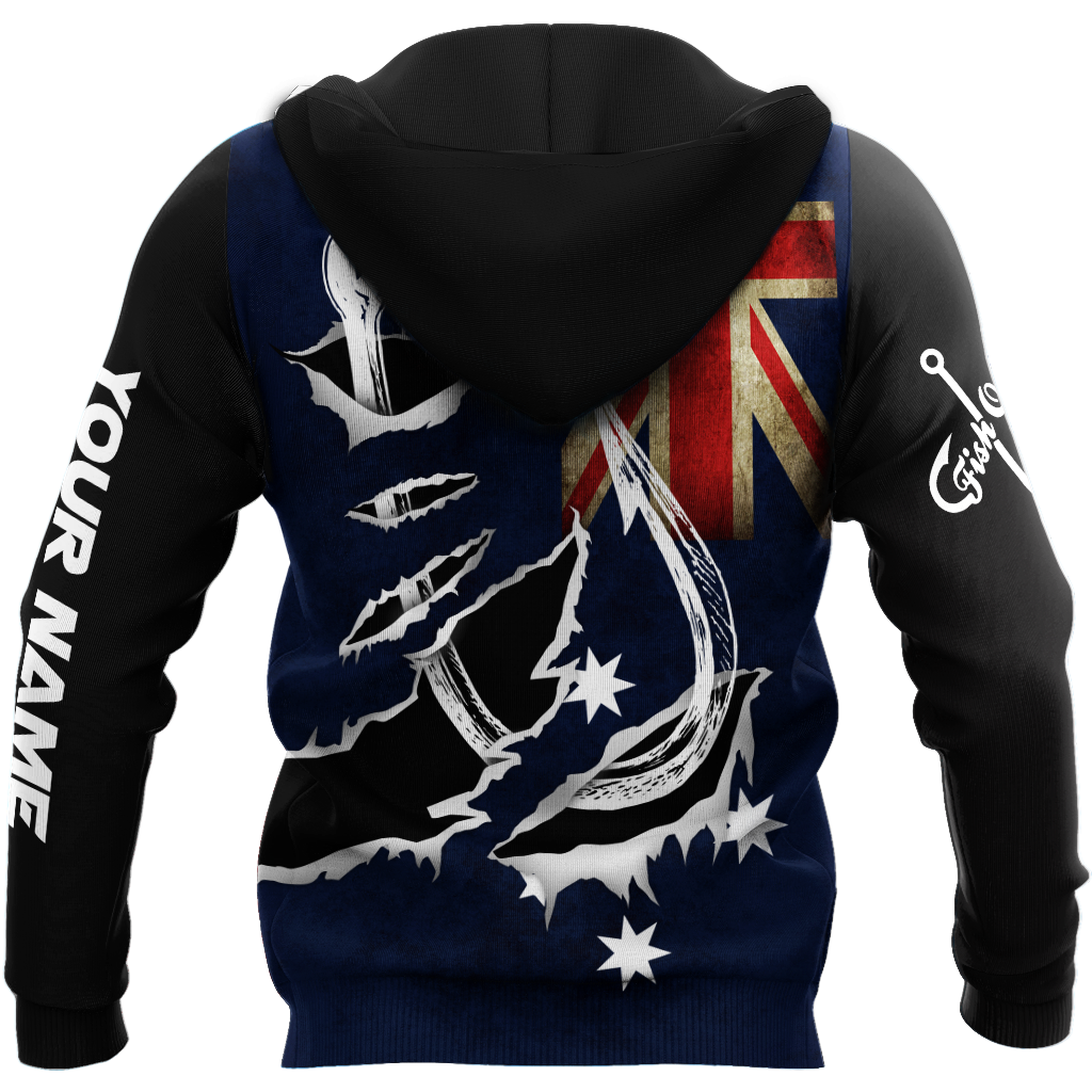 Tmarc Tee Custom name Hooked on fishing Australia design 3d print shirts