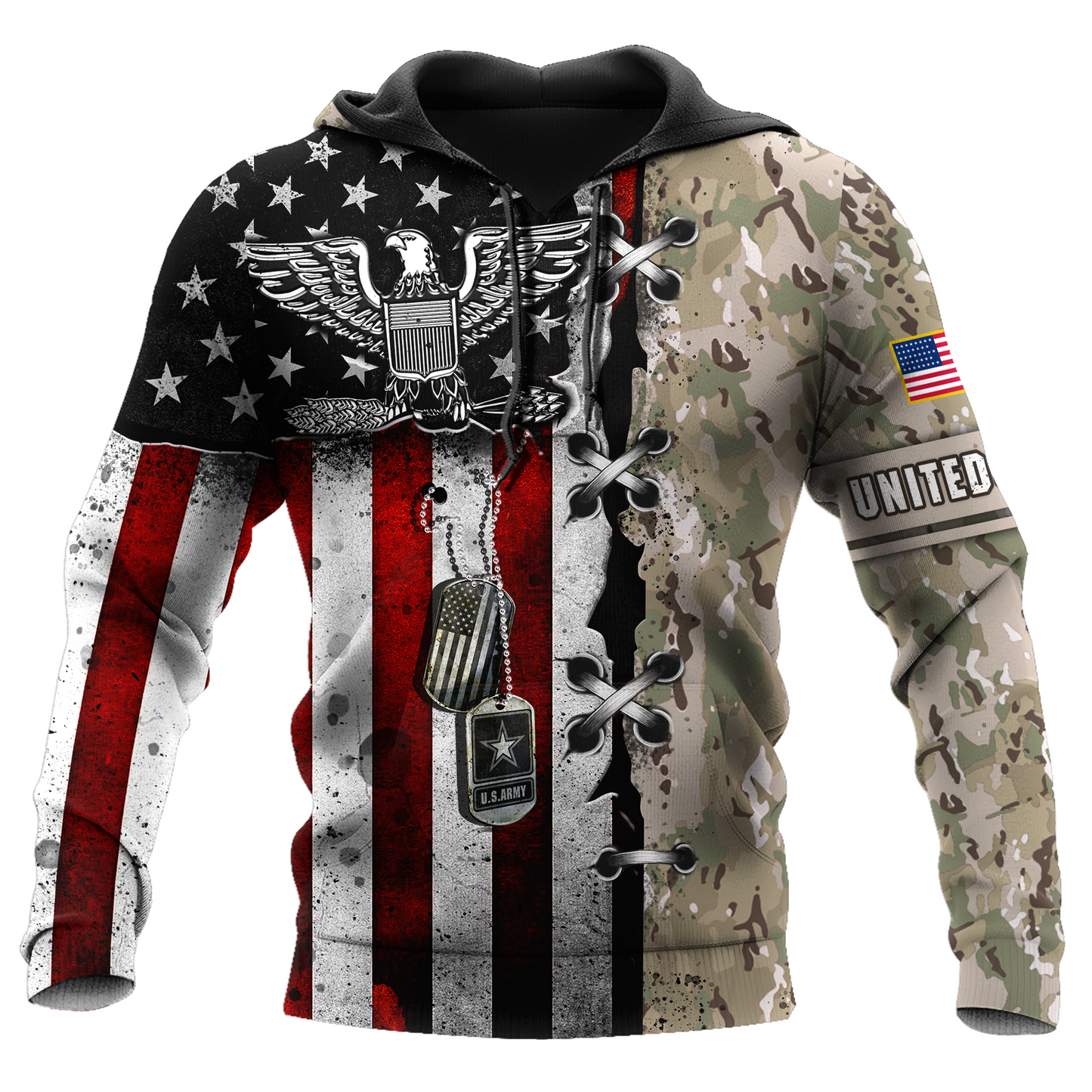 US Army Veteran American Flag 3D All Over Printed Shirts