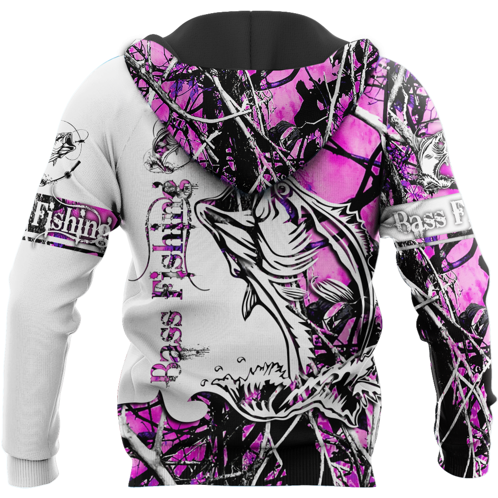 Bass Fishing Sport Country Girl Camo tattoo 3D shirts for men and women
