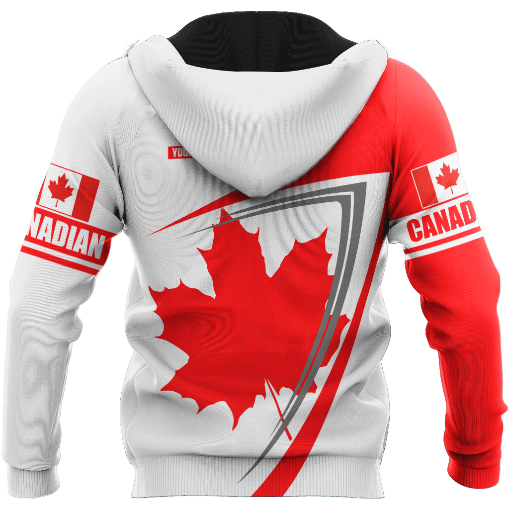 Canada Day No19 Personalized Name Pullover Premium Unisex Hoodie Maple Leaf