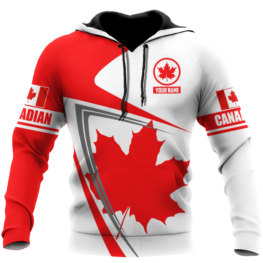 Canada Day No19 Personalized Name Pullover Premium Unisex Hoodie Maple Leaf