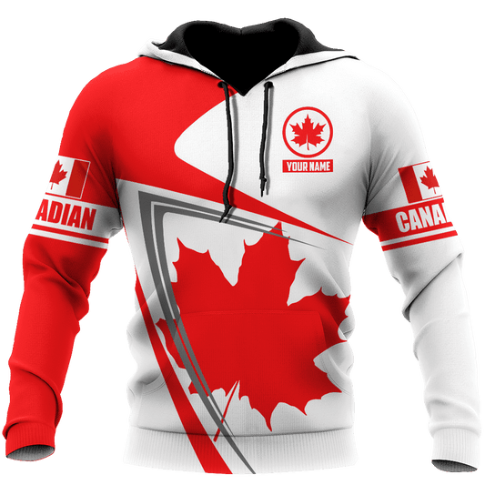 Canada Day No19 Personalized Name Pullover Premium Unisex Hoodie Maple Leaf