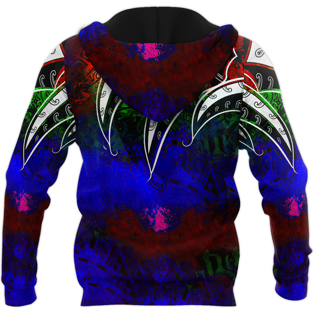 Amazing Polynesian Tattoo And Color Personalized Unisex Deluxe Hoodie ML