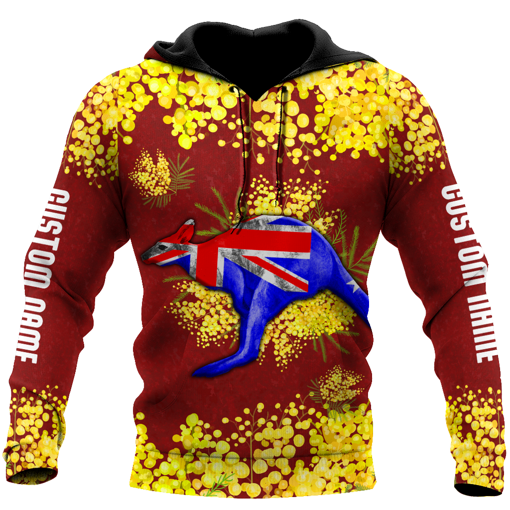 Tmarc Tee Custom name Australia Kangaroo Golden Wattle shirts
