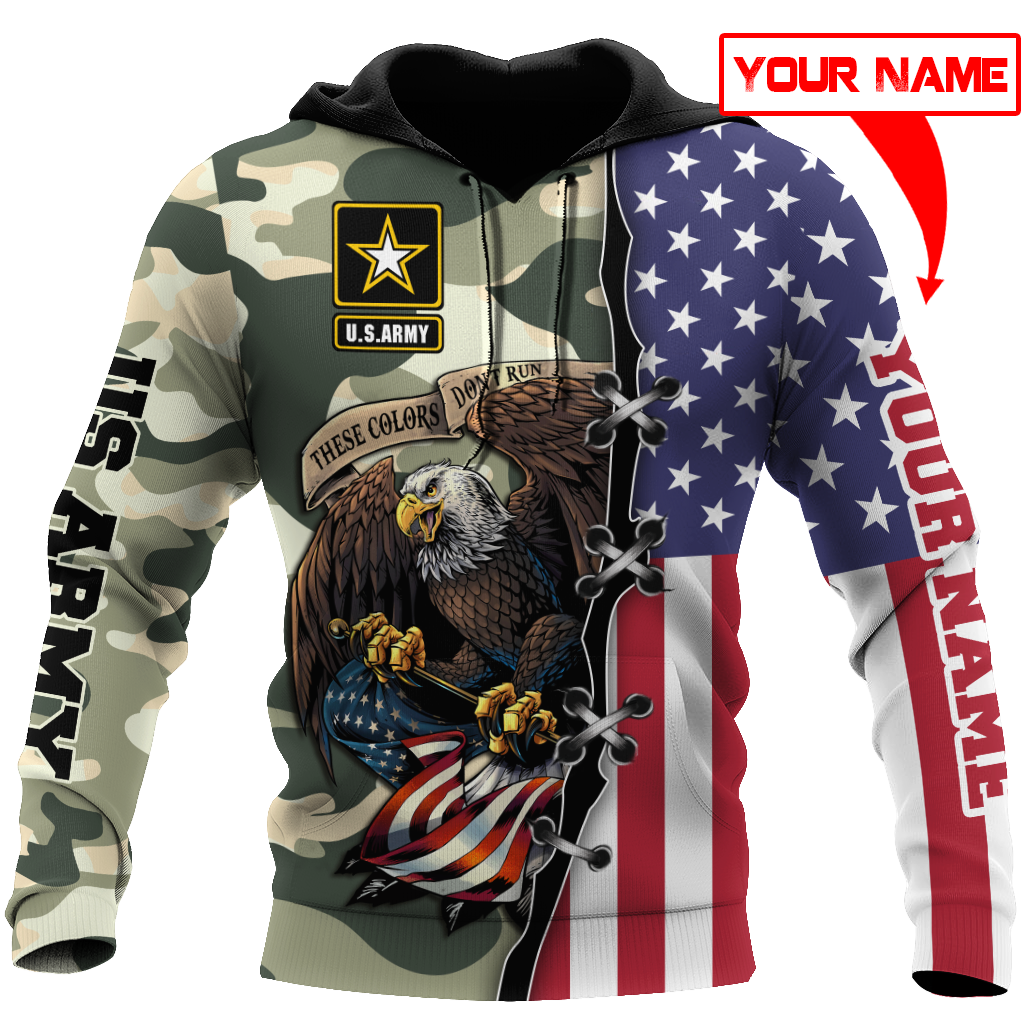 US Veteran Personalized name 3D All Over Printed Unisex Hoodie