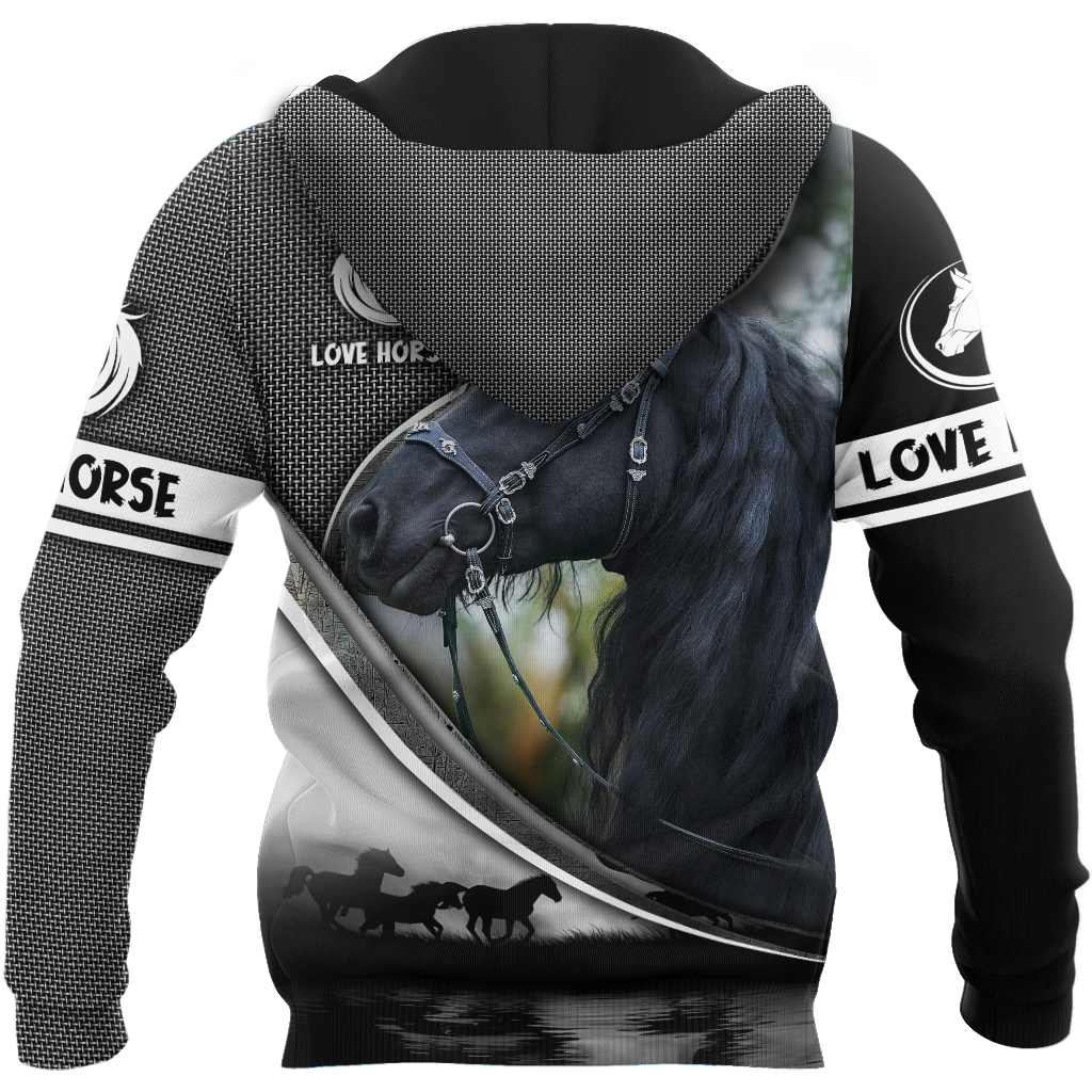 Beautiful Friesian Horse 3D All Over Printed Hoodie For Men And Women VP19112002