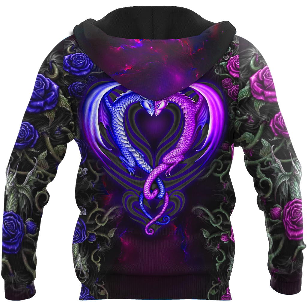 Tmarc Tee Dungeons and Dragons Couple 3D All Over Printed Shirts Purple