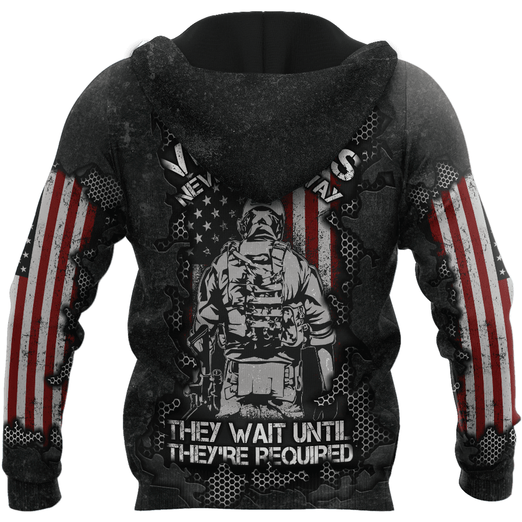 US Veteran never go away 3d printed shirts Proud Military