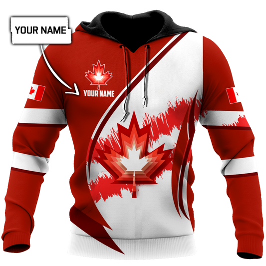 Canada Day No23 Personalized Maple Leaf Pullover Premium Unisex Hoodie