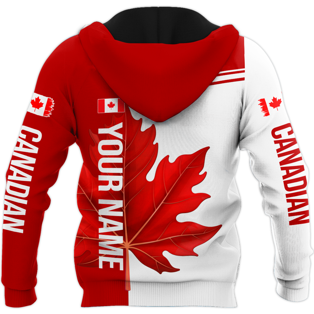 Canada Day No24 Personalized Maple Leaf Pullover Premium Unisex Hoodie